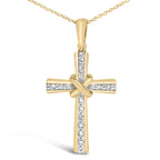Gold Vermeil Diamond Accent Cross Pendant Necklace