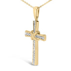 Gold Vermeil Diamond Accent Cross Pendant Necklace