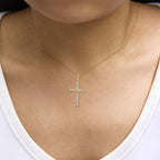 Gold Vermeil Diamond Accent Cross Pendant Necklace