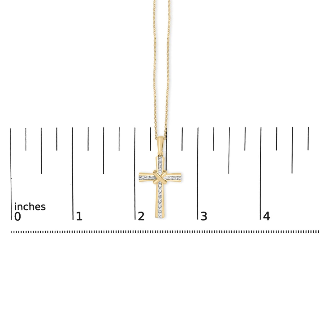 Gold Vermeil Diamond Accent Cross Pendant Necklace