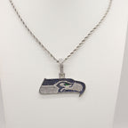 Seattle Seahawks Zircon Pendant Necklace – Game Day & Holiday Gift for Sports Fans