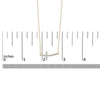 Gold Vermeil Diamond Accent Cross Bar Necklace
