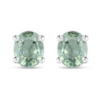 0.68 Carat Genuine Green Sapphire .925 Sterling Silver Earrings