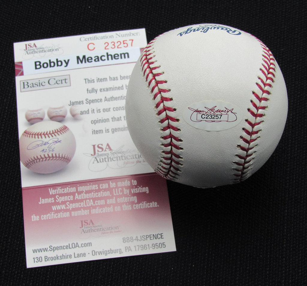 Bobby Meacham Signed/Auto Yankees 100th OML Baseball JSA  186915