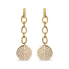 14K Yellow Gold 1.0 Cttw Diamond Chain Cluster Dangle Chain Earrings (I-J Color, I1-I2 Clarity)
