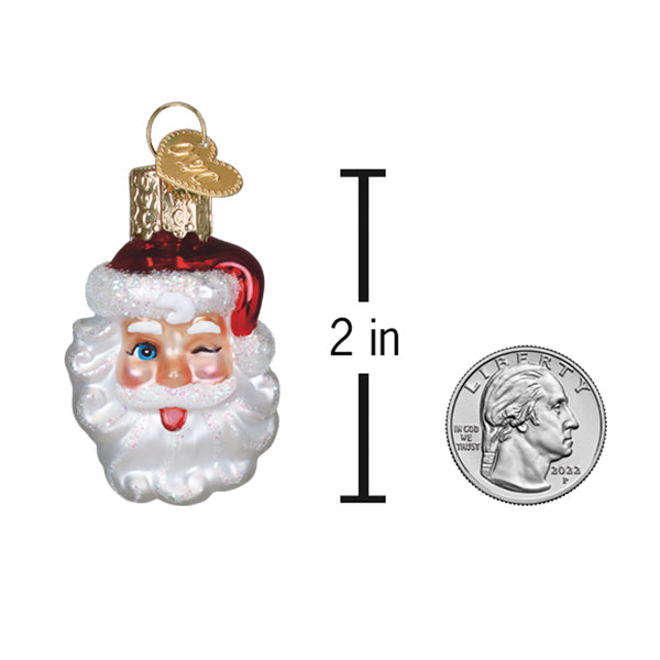 Mini Winking Santa Ornament