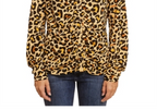 Single Thread Ruched Front Shirt Animal Print