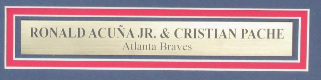 Ronald Acuna Jr./Cristian Pache Dual-Signed 16x20 Photo Braves Framed JSA 183695