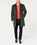 Michael Kors Men's Madison Wool Blend Modern Fit Overcoat Gray Size 44