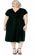 Ralph Lauren Women's Velvet Wrap Dress Green Size Petite Small