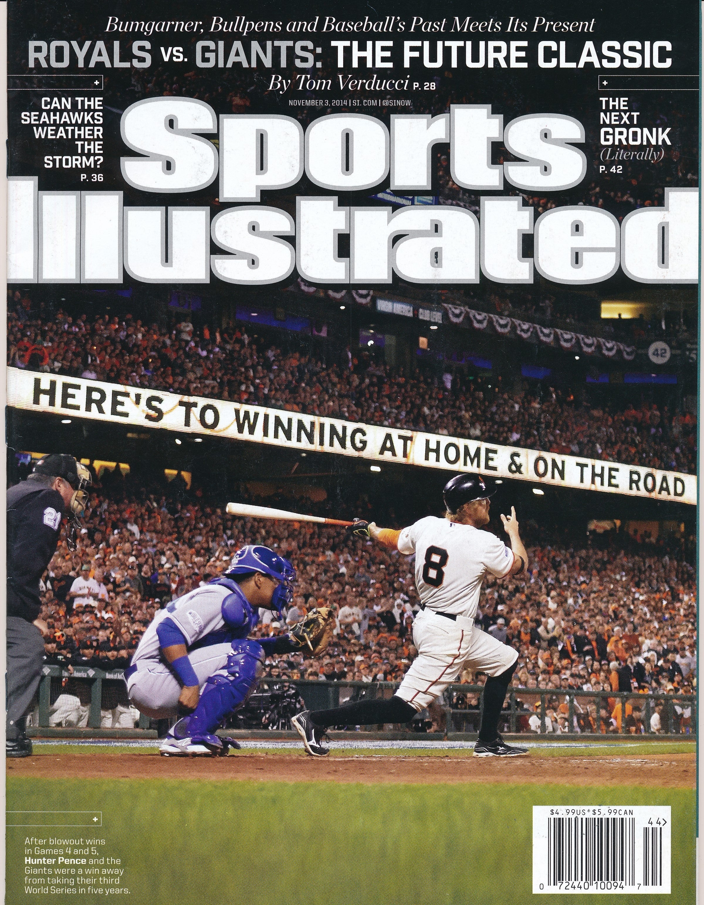 November 3, 2014 Hunter Pence Sports Illustrated Magazine NO LABEL 182374