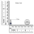 .925 Sterling Silver 4.5 x 3mm Pear Sapphire Gemstone and Diamond Accent Infinity Drop Stud Earrings (H-I Color, SI1-SI2 Clarity)