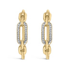 Gold Vermeil 1/10 Cttw Diamond Paperclip Hoop Earring