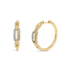 Gold Vermeil 1/10 Cttw Diamond Paperclip Hoop Earring