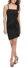 GUESS Women's Ruffled Bodycon Dress Black Size 10
