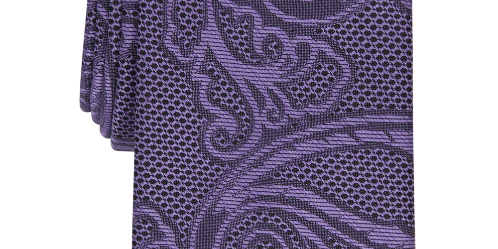 Alfani Men's Slim Paisley Tie Purple Size Regular