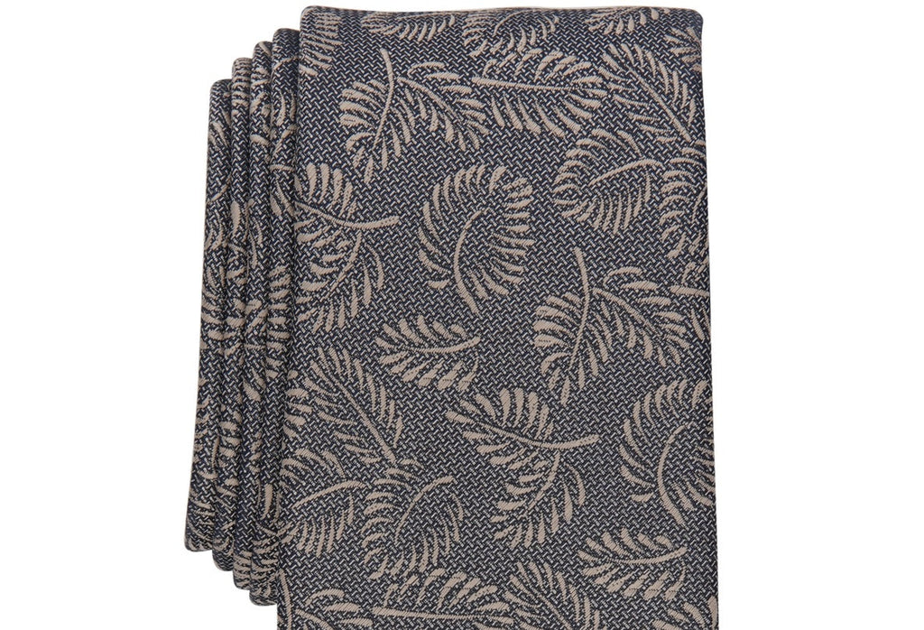 Alfani Men's Breton Leaf Print Tie Brown Size Regular