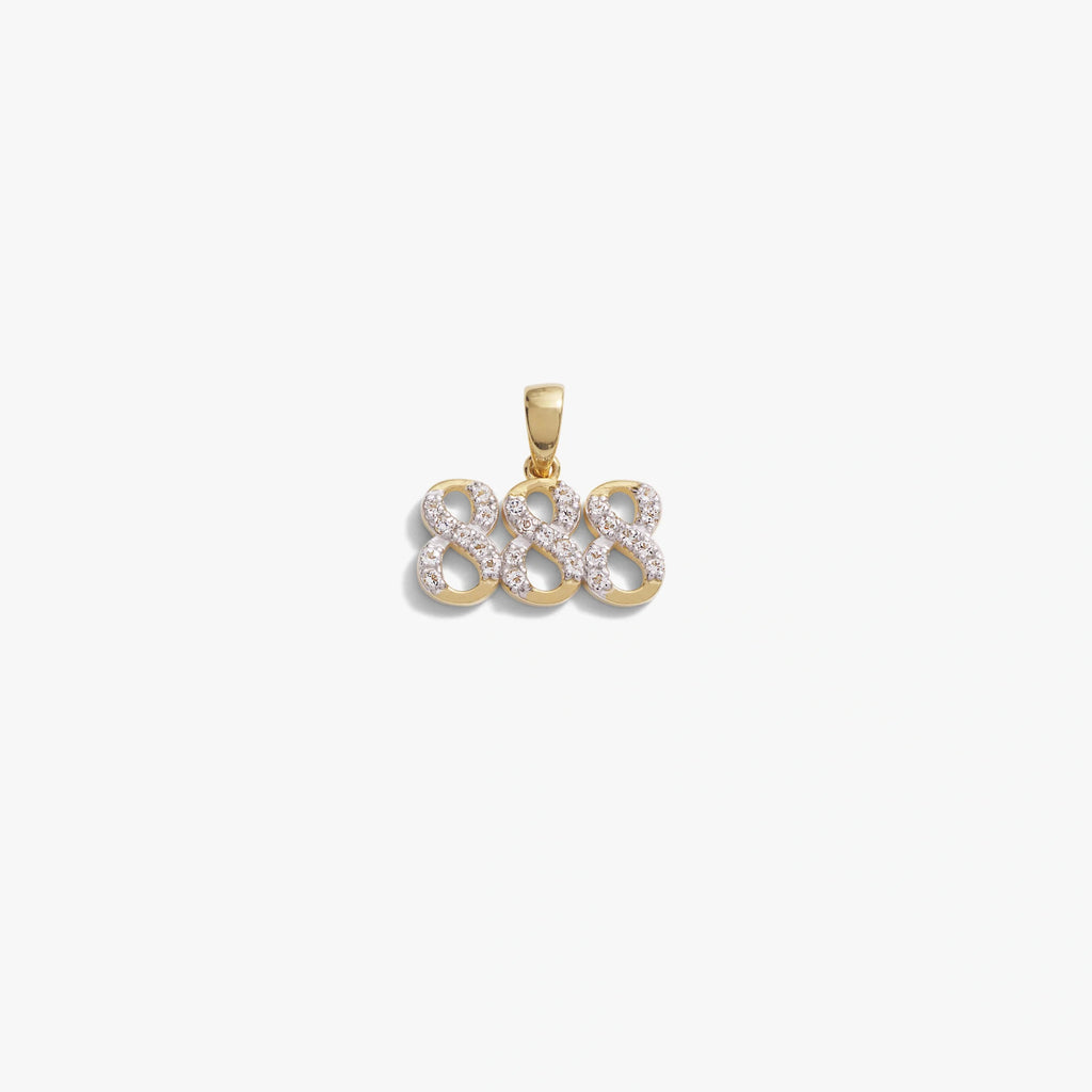 888 Sapphire Angel Number Charm
