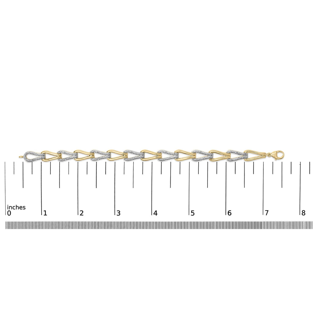 Gold Vermeil 1/7 Cttw Diamond Bold Knot Link Bracelet