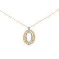 Gold Vermeil 1/10 Cttw Diamond Bold Bead Pendant Necklace