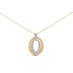 Gold Vermeil 1/10 Cttw Diamond Bold Bead Pendant Necklace
