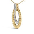 Gold Vermeil 1/10 Cttw Diamond Bold Bead Pendant Necklace