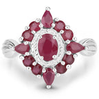 2.89 Carat Genuine Ruby .925 Sterling Silver Ring