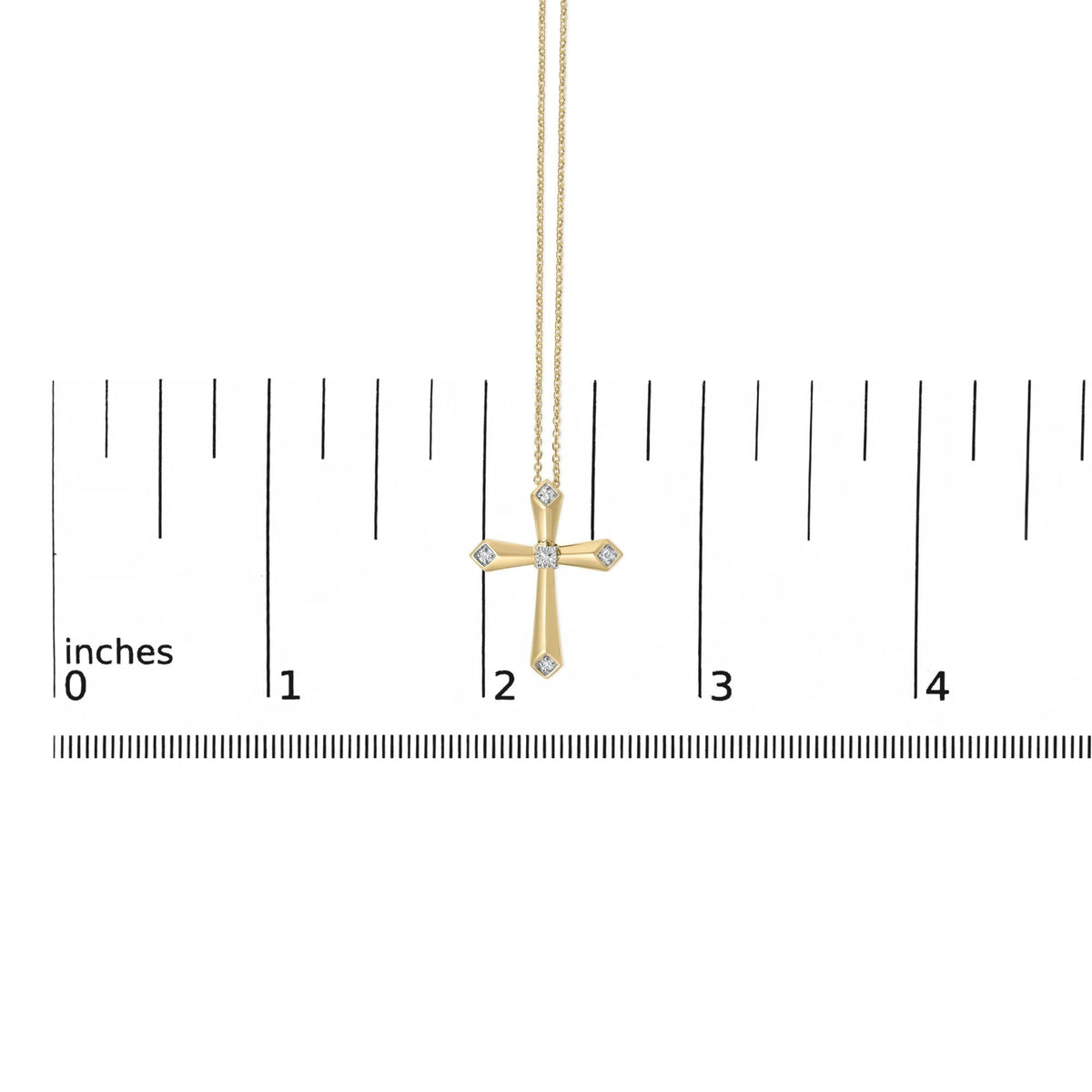 Gold Vermeil Diamond Accent Cross Pendant Necklace