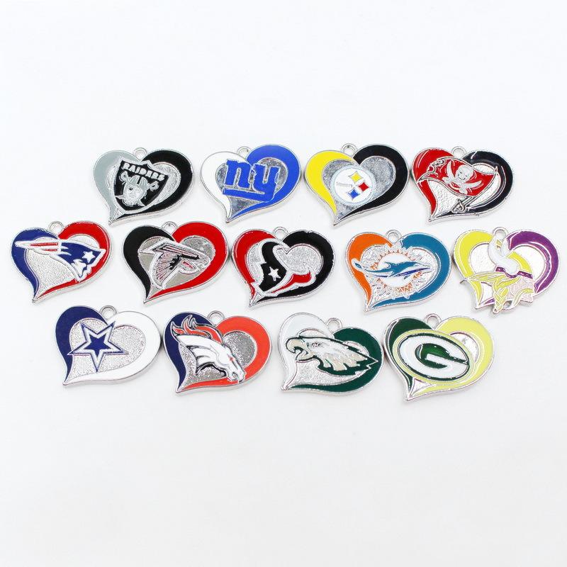 Football Team Logo Heart Earrings –  Game Day Accessories & Gift for Sports Fan