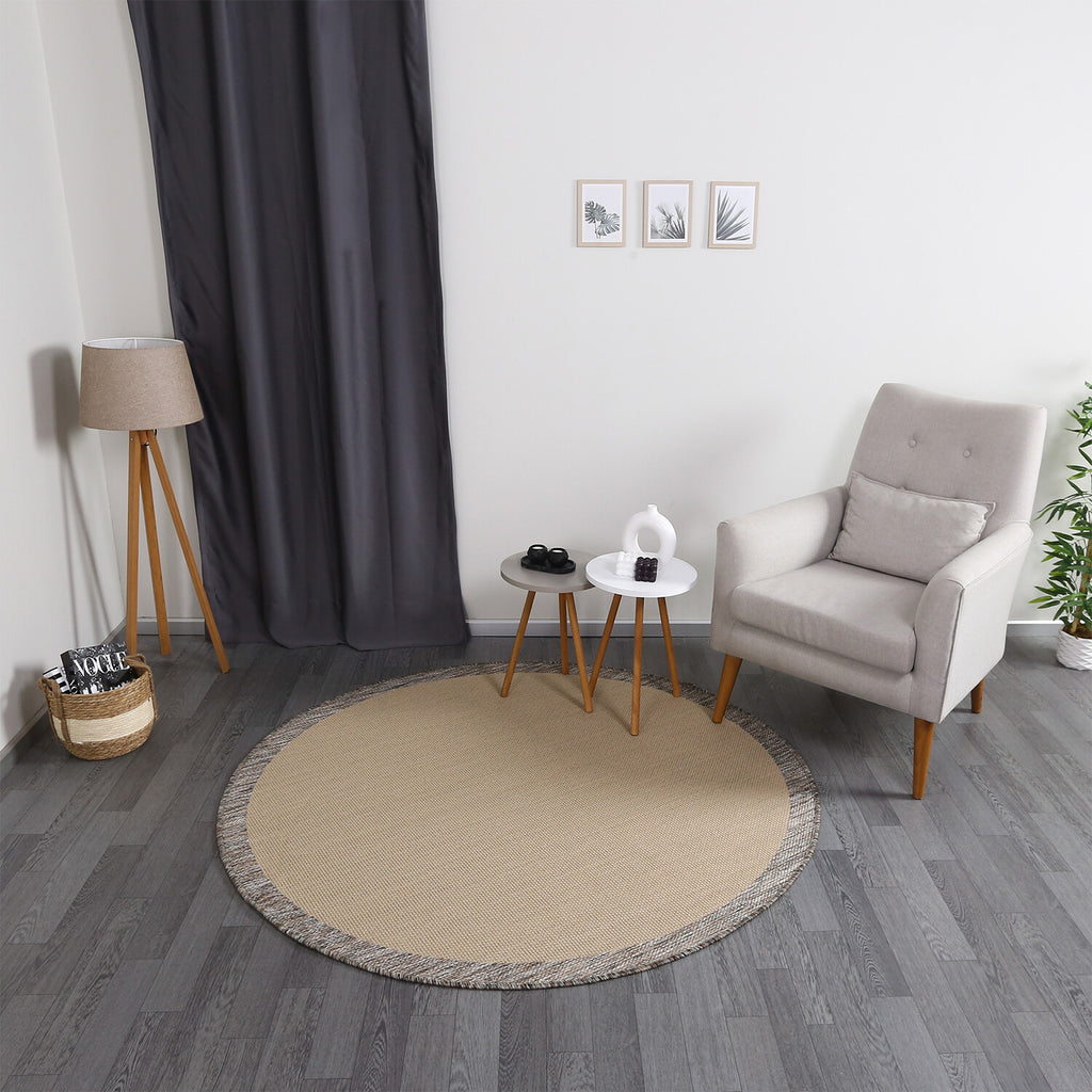 Jute Sisal Round Rug // Beige + Brown
