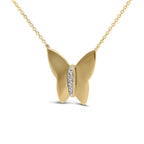 Gold Vermeil Diamond Accent Butterfly Pendant Necklace