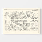 Vintage Map of Detroit, MI Business Section 1929