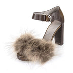 Women's Open Toe Mary Janes Heels // Brown