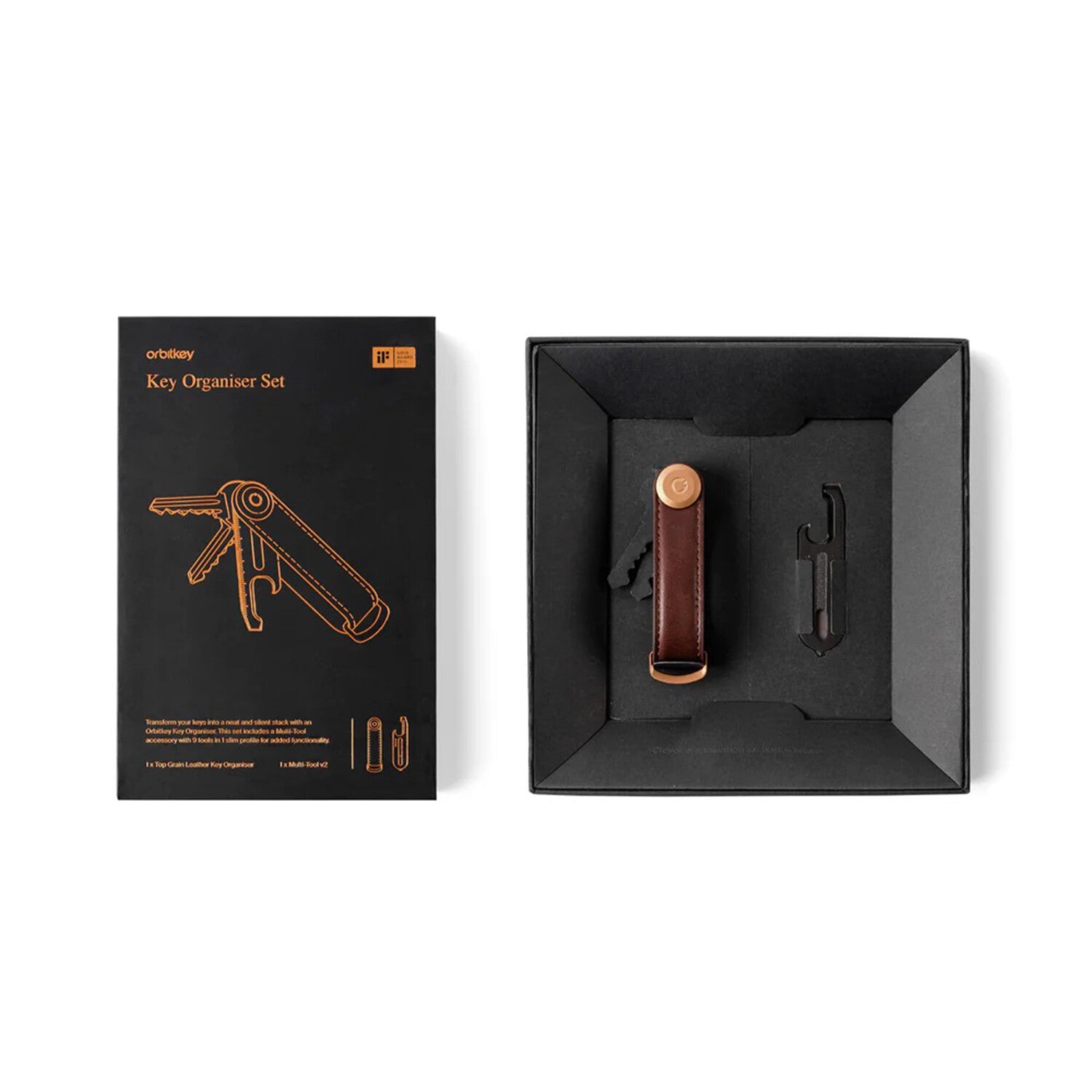 Leather Key Organizer // Multi-Tool V2 // Espresso + Black