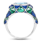 3.25 Carat Genuine Swiss Blue Topaz .925 Sterling Silver Ring