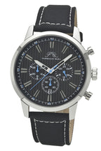 Porsamo Bleu Ryder Chronograph Canvas Silver Tone Grey and Black Men's Watch 1521ARYF