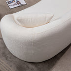 Curved 3 Seater Sofa - White