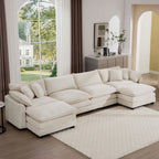 Modern Oversized Modular Cushion Sofa With Ottoman