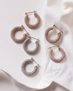 Pave Baby Amalfi Hoops- Gold (Ships Mid June)