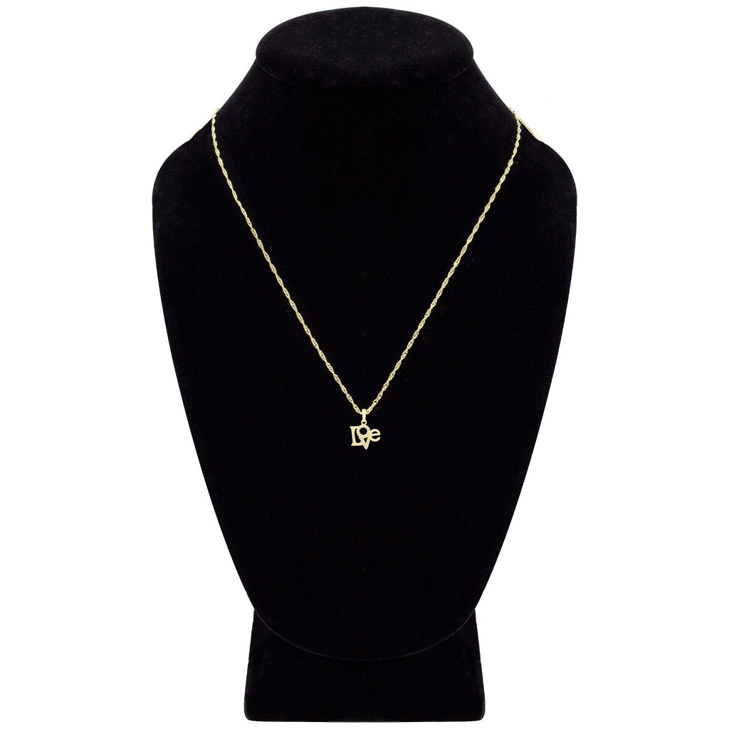 Cubic Zirconia 14K Gold Filled Triangle Love Pendant Necklace Set