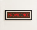 Framed Providence Brown and Red Bus Scroll