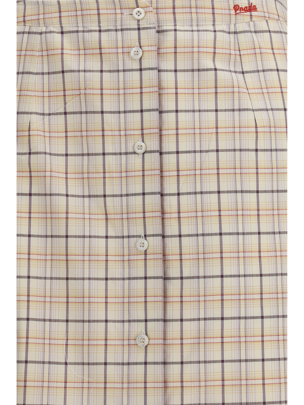 Skirt Checked Cotton Poplin Natural/Lilac