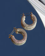 Pave Baby Amalfi Hoops- Gold (Ships Mid June)