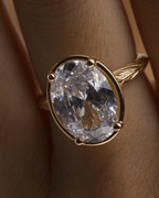 Sterling Silver Oval Cut CZ Cocktail Ring