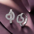 925 Sterling Silver Blue Pavé Setting CZ Earrings 12x8mm for Women
