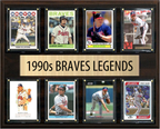 1990s Atlanta Braves Fan Gift Plaque 12x15 8 Cards Topps Bowman 2024 2025 2026 Maddux Chipper Glavine