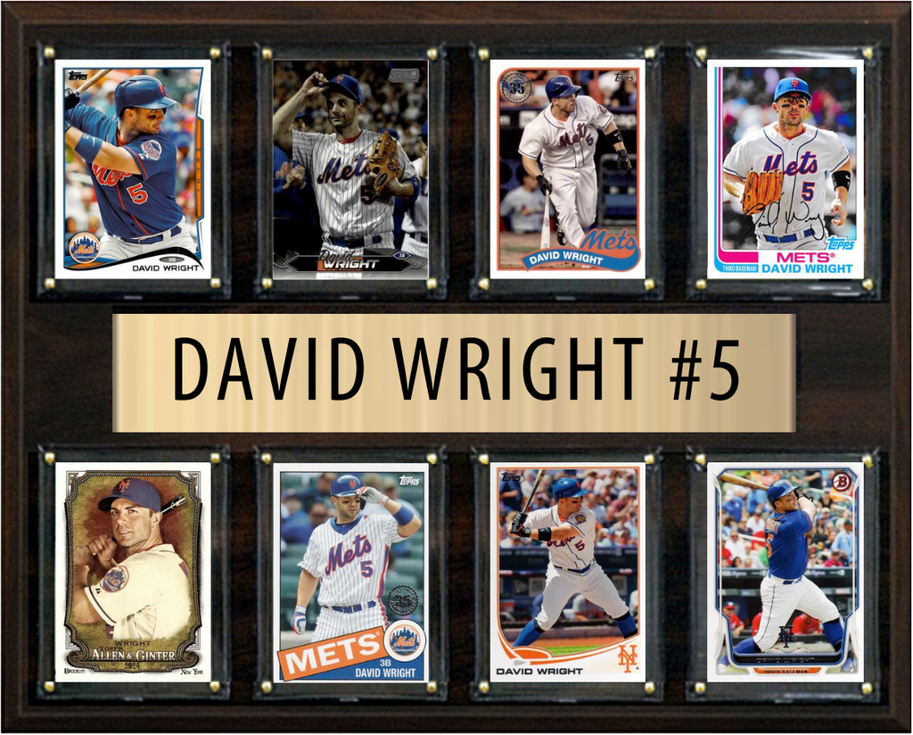 David Wright New York Mets Fan Gift Plaque 12x15 8 Cards Topps Donruss Panini 2024 2025 2026