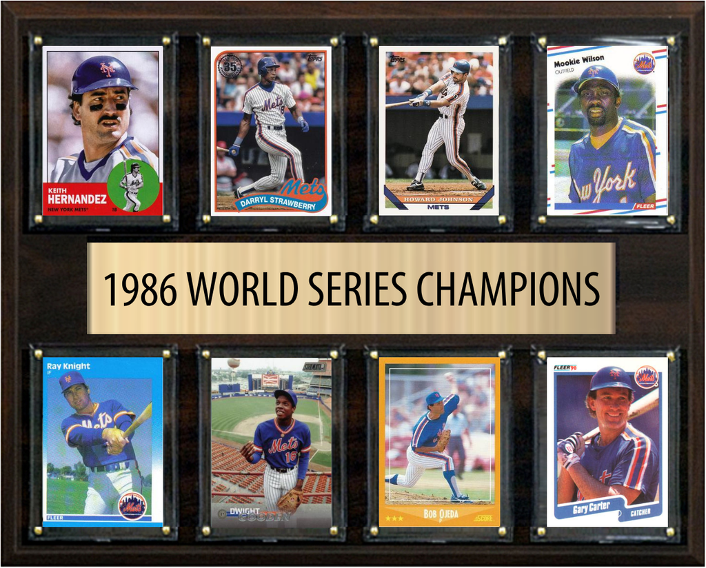 1986 New York Mets World Series Champions Fan Gift Plaque 12x15 8 Cards Topps Donruss Panini 2024 2025 2026