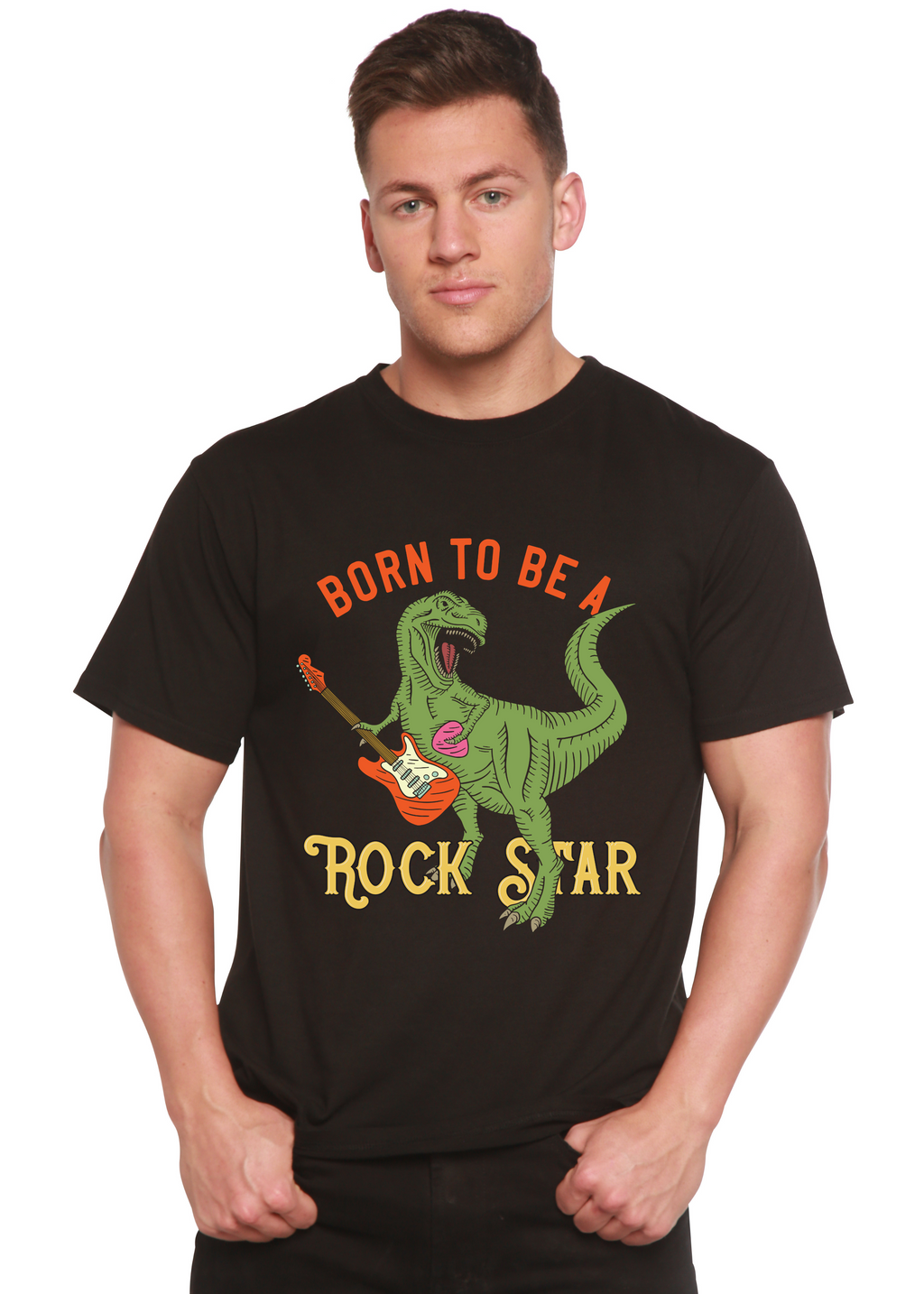 Born To Be A Rock Star Men's Bamboo Viscose/Organic Cotton Short Sleeve Graphic T-Shirt