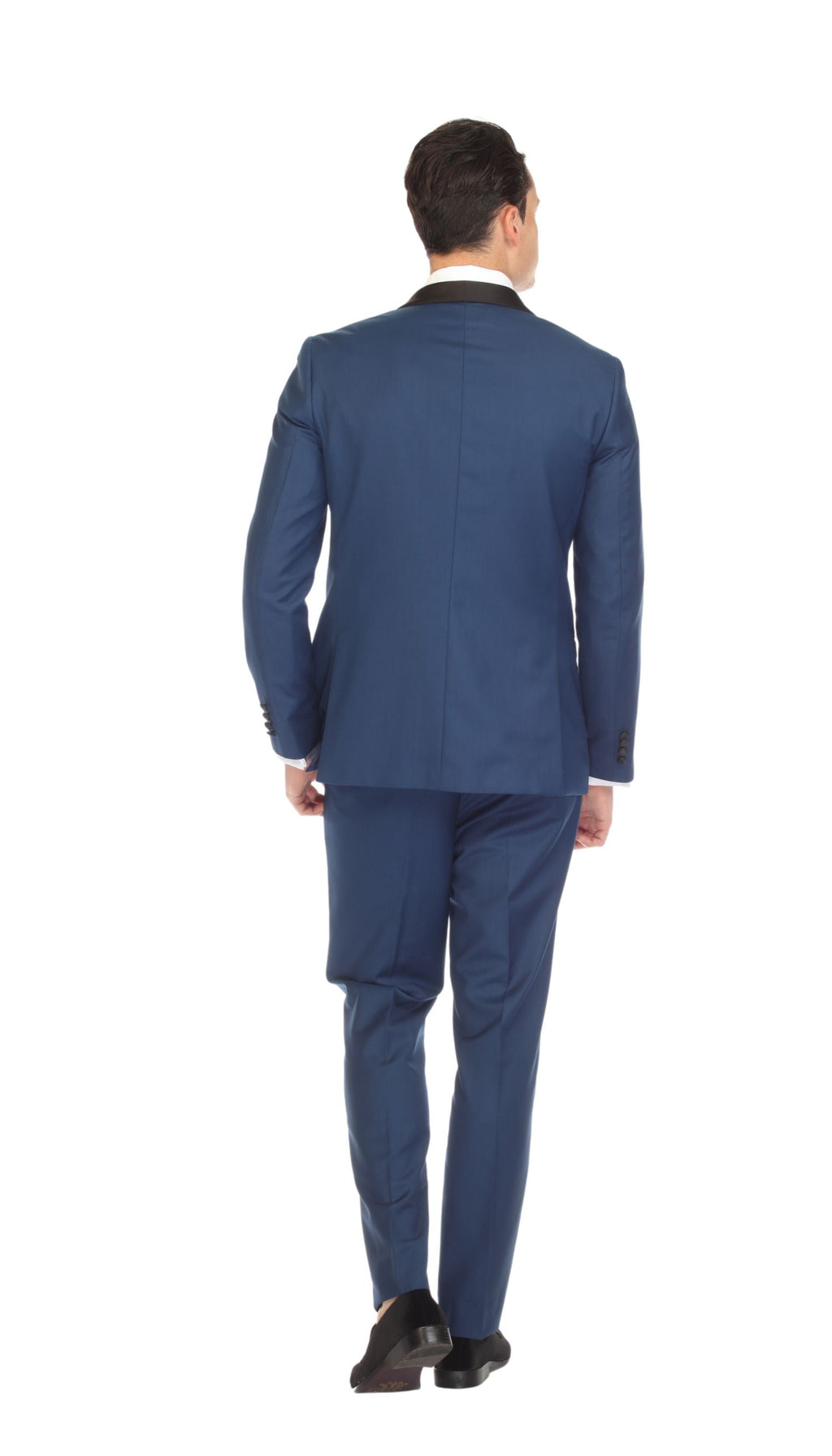 Men's Indigo Shawl Lapel Tuxedo – Slim Fit 2 Piece Suit | Ferrecci Reno